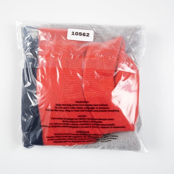 COURT & ROE red navy grey color block turtleneck sweater size S - Picture 11 of 11